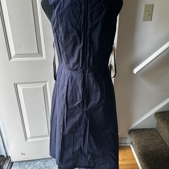 Talbots Knee Length Dress Navy Blue with Light Gray Stripes. Size 4. NWOT. - Picture 11 of 14